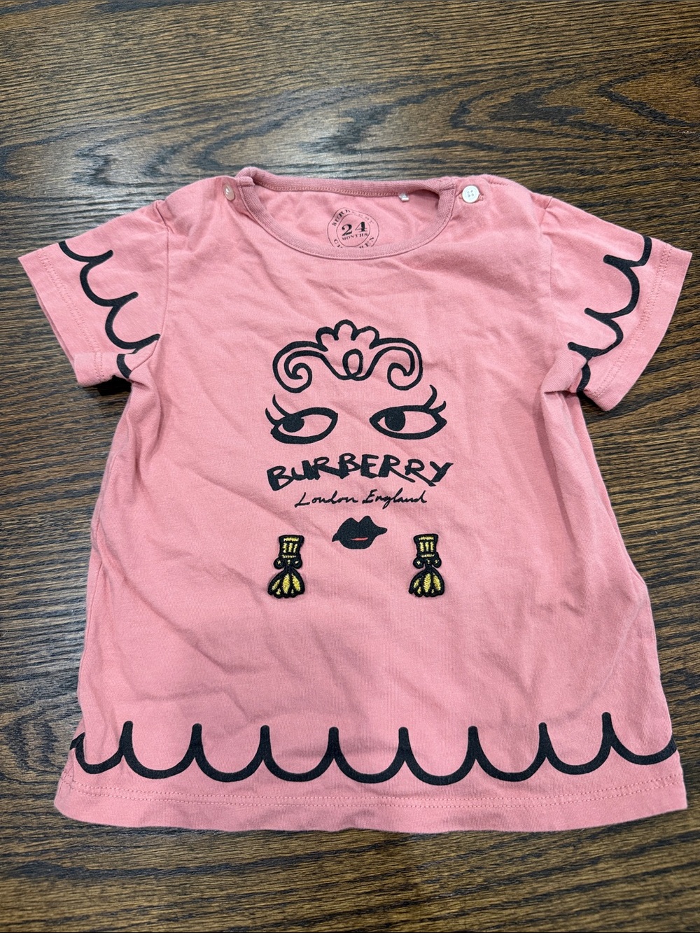 Burberry Coral Pink Graphic Short-Sleeve Tee
